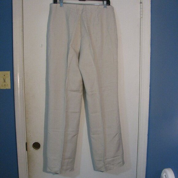 600 West Linen Blend Pant Size 10 NWT $122 Fully Lined Tan Cream Trouser - Picture 5 of 6